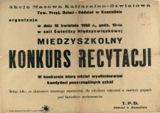 [Afisz] Międzyszkolny Konkurs Recytacji