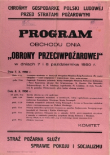 [Afisz] Program Obchodu Dnia "Obrony Przeciwpożarowej"