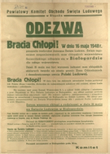 [Afisz] Odezwa! : [obchody Święta Ludowego]