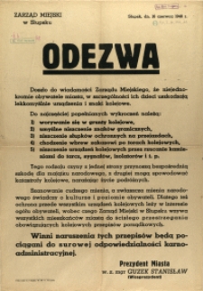 [Afisz] Odezwa : [uszkodzenia urządzeń i znaków kolejowych]