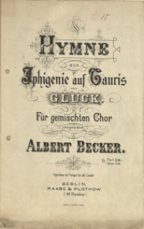 Hymne : aus Iphigenie auf Tauris