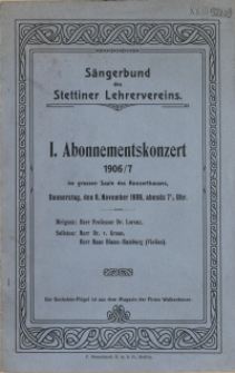 Abonnementskonzert : 1906/7. 1