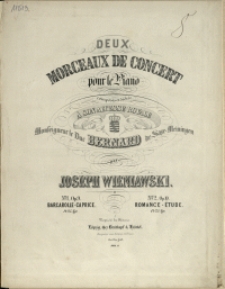 Deux Morceaux de Concert : pour le Piano. No 2, Romance-étude : Op. 10