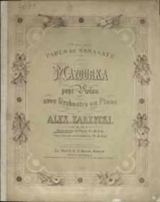 Mazourka : pour Violon avec Orchestre ou Piano : Op. 26
