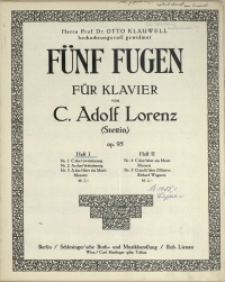 Fünf Fugen : für Klavier : Op. 95 H. 1