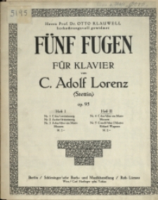 Fünf Fugen : für Klavier : Op. 95 H. 2