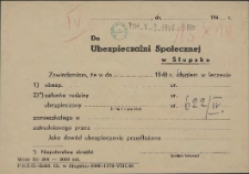 [Druk urzędowy. Inc.:] Do Ubezpieczalni Społecznej w Słupsku