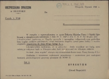 [Druk urzędowy. Inc.:] W związku z wprowadzeniem w życie Dekretu Ministra Pracy i Opieki Społecznej o ubezpieczeniu rodzinnym [...]