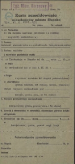 Karta zameldowania mieszkańców miasta Słupska