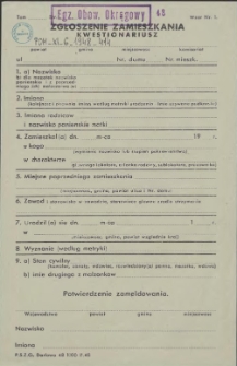 Zgłoszenie zamieszkania