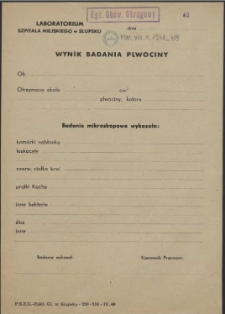 Wynik Badania Plwociny