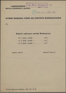 Wynik Badania Krwi na Odczyn Biernackiego