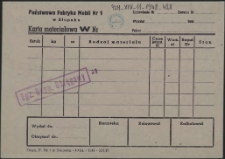 Karta materiałowa : [Państwowa Fabryka Mebli Nr 1]