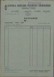 Rachunek Nr : [Centrala Handlowa Przemysłu Chemicznego]