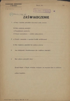 Zaświadczenie : [Zarząd Miejski w Słupsku]