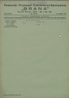 [Inc.:] Pomorski Przemysł Cukierniczo-Spożywczy "BRANA"