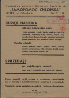 [Inc.:] Powiatowy Związek Gminnych Spółdzielni "Samopomoc Chłopska"