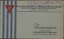 Zaproszenie na uroczystość poświęcenia sztandaru