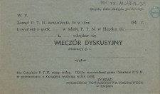 [Inc.:] Wieczór Dyskusyjny