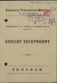 Koncert Rozrywkowy : Program