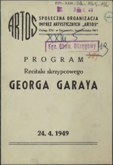 Program Recitalu Skrzypcowego Georga Garaya