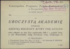 [Zaproszenie. Inc.:] Towarzystwo Przyjaźni Polsko-Radzieckiej w Szczecinie ma zaszczyt zaprosić [...]