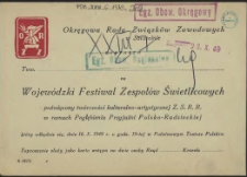 [Zaproszenie. Inc.:] Okręgowa Rada Związków Zawodowych w Szczecinie zaprasza [...]