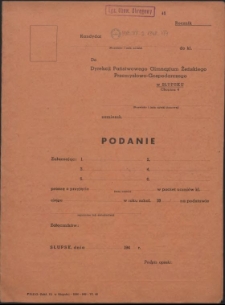 Podanie : [Do Dyrekcji Państwowego Gimnazjum Żeńskiego Przemysłowo-Gospodarczego]