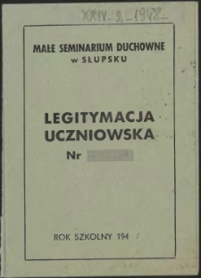 Legitymacja Uczniowska Nr