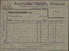 Rachunek Nr : [Państwowa Centrala Handlowa. Hurtownia Spożywczo-Przemysłowa]