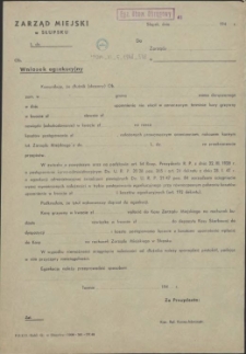 Wniosek egzekucyjny : [Zarząd Miejski w Słupsku]