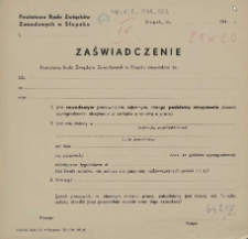 Zaświadczenie : [Powiatowa Rada Związków Zawodowych]