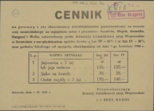 Cennik [Inc.:] na potrawy z jaj [...]