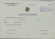 Zaświadczenie : [Wojewódzki Ośrodek Szkoleniowy Z. M. P. w Szczecinie]