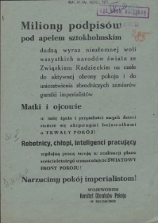 [Inc.:] Miliony podpisów pod apelem sztokholmskim