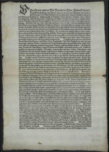 Von Gottes gnaden Wir Barnim der Elter, Johannfriderich, Bugslaff, Ernstludewig, Barnim der Jünger und Casemir [...] Alle Hertzogen zu Stetin Pommern [...] Entpieten allen [...] unsern grus, mit anzeigung. Ob wol die Rö. Kai. Mat. [...] das Garden, und umblauffen der Kriegs unnd anderer Knechte bei höchsterstraff verbotten, und mehr dan einmahl vernewert, und einem jedern bey einvorleibter straffe [...] zufolgen, und zu gehorsamen öffentlich Abkunden, und ernstlich befehlen lassen [...] : [Dat.] Gegeben zu alten Stettin [...] im Funfftzehenhundert und Sechs und Sechssigsten Jare