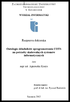 Ontologie składników oprogramowania COTS na potrzeby skalowanych systemów informatycznych