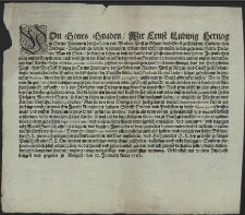 Von Gottes gnaden Wir Ernst Ludwig Hertzog zu Stettin Pommern [...] Entbieten den Wirdigen [...] Herrn Prelaten, Man und Steten, so Kirchen Lehne in unserm Lande und Fürstentumb von uns haben [...] unsern gnedigen grus, mit vormeldunge, das der [...] Fürst, Herr Bugslaff Hertzog zu Stettin Pommern [...] die Deutsche Biblia, nach [...] Martini Lutheri seliger gedechtnus bewertesten Version [...] auffs new zu Barth abdrucken lassen. Wann Wir nun für gut [...] angesehen, das vorerwente Biblia zu Barth gedruckt, in alle Kirchen unser Lande und Fürstenthume sol gekaufft, und den Pfarherrn un Predigern zugebrauchen zugestellet, nach irem abscheid oder abzug aber bey den Kirchen gelassen werden [...] : [Dat.] Urküntlich mit unserm Pitschafft besiegelt und gegeben zu Wolgast, den 30. Januarii Anno 1589