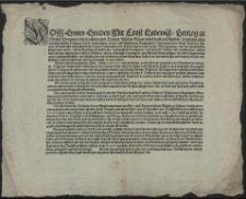 Von Gottes Gnaden Wir Ernst Ludewich, Hertzog zu Stettin Pommern [...] Entbieten allen [...] unsern gruss, mit anzeigung, das uns [...] fürgebracht wirdt, das die Gardende Landsknechte, umblauffende Teichgreber, auch frembde Bedtler und Landstreicher unsern underthanen, insonderheit auff den Dörffern, allerley ubermuth, Betrangnus, gewaldt und schaden zufügen [...] Demnach [...] ordenen und gebieten wir, das alle gardende Knechte, auch frembde Bedtler, Rohrleute [...] Landtfehrer Buben und Müssiggengere unsere Lande stracks reumen [...] : [Dat.] Urkündtlich mit unserm [...] siegel bekrefftigen und geben lassen in unser Stadt Wolgast, den [ ]