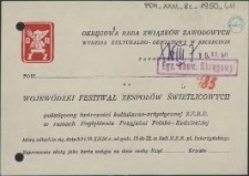 [Inc.:] [...] Wojewódzki Festiwal Zespołów Świetlicowych [...]