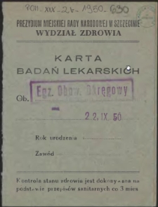 Karta badań lekarskich