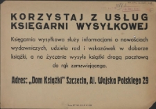 [Afisz] Korzystaj z usług księgarni wysyłkowej