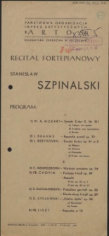Recital fortepianowy Stanisław Szpinalski