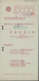 Recital fortepianowy Lew Oborin [...]