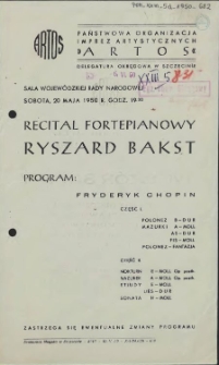 Recital fortepianowy Ryszard Bakst