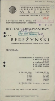 Recital fortepianowy Jan Bereżyński