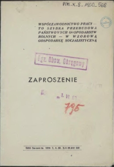 Zaproszenie [Inc.:] Zarząd Okręgowy Związku Zawodowego Robotników i Pracowników Rolnych R.P. w Szczecinie zaprasza [...] na II-gi Zjazd Okręgowy Rob. i Prac. Rolnych w Szczecinie [...]