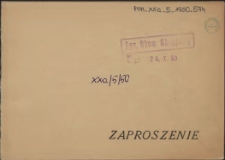 Zaproszenie [Inc.:] Referenci Socjalni Przedsiębiorstw Komunalnych w Szczecinie mają zaszczyt zaprosić [...] na zabawę taneczną [...]