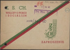 Zaproszenie [Inc.:] [...] Wojewódzki Zjazd Delegatów Związku Samopomocy Chłopskiej [...]