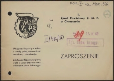 Zaproszenie [Inc.:] [...] II-gi Zjazd Powiatowy ZMP [...]